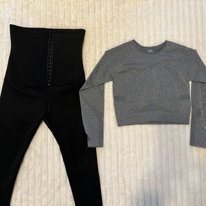 Women's Black and Gray Shapewear Set